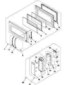 02 - Control Panel / Door Assembly parts for Samsung Microwave SMH7175BE from AppliancePartsPros.com