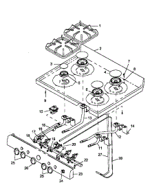 06 - Sealed Top Burner Assy parts for Amana Range SNK26FS5 / P1142990N from AppliancePartsPros.com