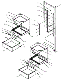14 - Ref Shelving And Drawers parts for Amana Refrigerator SPD22NL / P1181306W L from AppliancePartsPros.com