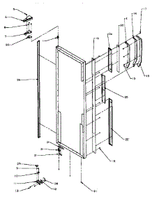 13 - Ref Door Hinge And Door Parts parts for Amana Refrigerator SPD25AL / P1162435W L from AppliancePartsPros.com