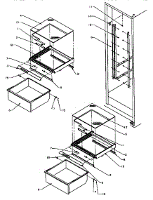 14 - Ref Shelving And Drawers parts for Amana Refrigerator SPD25QA3E / P1181315W E from AppliancePartsPros.com