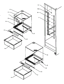 15 - Ref Shelving And Drawers parts for Amana Refrigerator SQD25NW / P1181303W W from AppliancePartsPros.com