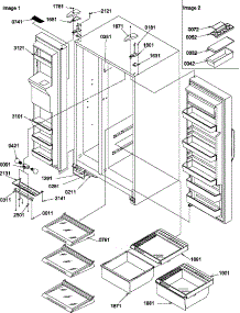 11 - Ref / Fz Shelves, Lights, And Hinges parts for Amana Refrigerator SQD25TL / P1190427W L from AppliancePartsPros.com