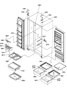 11 - Ref / Fz Shelves, Lights, & Hinges parts for Amana Refrigerator SR20TE / P1190102W E from AppliancePartsPros.com