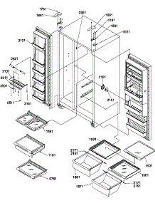 11 - Ref / Fz Shelves, Lights, And Hinges parts for Amana Refrigerator SR520SW / P1183002W W from AppliancePartsPros.com