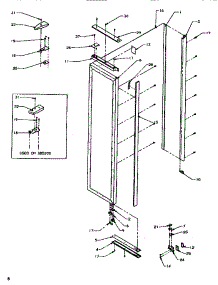 03 - Door / Hinge / Trim Fz parts for Amana Refrigerator SR520SW / P1183001W W from AppliancePartsPros.com