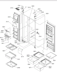 11 - Refrig / Fz Lights And Hinges parts for Amana Refrigerator SRD20S4L / P1190810W L from AppliancePartsPros.com