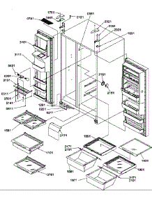 13 - Ref / Fz Shelves, Lights, And Hinges parts for Amana Refrigerator SRD20TPW / P1190811W W from AppliancePartsPros.com