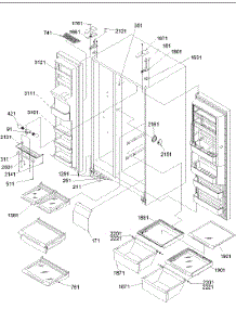 12 - Refrigerator / Freezer Shelves / Hinges parts for Amana Refrigerator SRD25S5E / P1190305W E from AppliancePartsPros.com