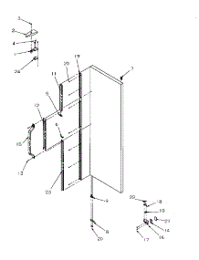 12 - Ref Door Hinge And Trim Parts parts for Amana Refrigerator SRD325S5L / P1199401W L from AppliancePartsPros.com