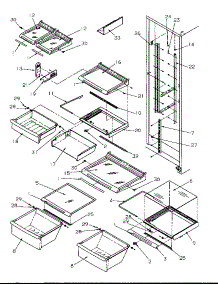 13 - Ref Shelving And Drawers parts for Amana Refrigerator SRD325S5L / P1199401W L from AppliancePartsPros.com
