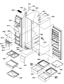12 - Ref / Fz Shelves, Lights, And Hinges parts for Amana Refrigerator SRD522TW / P1309903W W from AppliancePartsPros.com