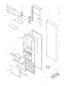 12 - Refrigerator Door parts for Amana Refrigerator SRD526SL / P1184801W L from AppliancePartsPros.com
