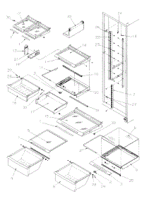 14 - Refrigerator Shelving And Drawers parts for Amana Refrigerator SRD526SW / P1184801W W from AppliancePartsPros.com