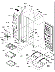 12 - Ref / Fz Shelves, Lights, And Hinges parts for Amana Refrigerator SRD526TW / P1313401W W from AppliancePartsPros.com