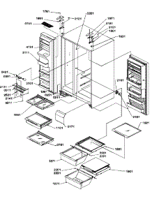 11 - Ref\Fz Shelves, Light, And Hinges parts for Amana Refrigerator SRDE27S3E / P1190602W E from AppliancePartsPros.com