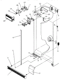 02 - Controls And Cabinet (Ref / Frz) parts for Amana Refrigerator SRDE27S3L / P1190601W L from AppliancePartsPros.com