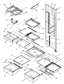 14 - Shelving And Drawers (Ref) parts for Amana Refrigerator SRDE27S3L / P1190601W L from AppliancePartsPros.com
