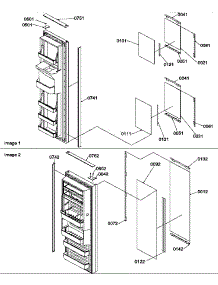 12 - Ref / Fz Door Trim And Panels parts for Amana Refrigerator SRDE27TPW / P1190603W W from AppliancePartsPros.com