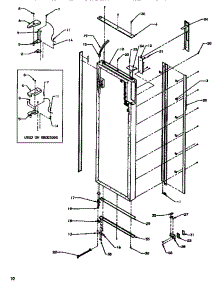 05 - Door / Hinge / Trim Ref parts for Amana Refrigerator SRDE520SBW / P1183102W W from AppliancePartsPros.com