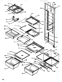14 - Shelving & Drawers (Ref) parts for Amana Refrigerator SRDE520SBW / P1183102W W from AppliancePartsPros.com
