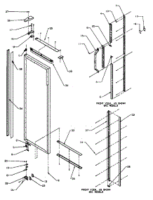 10 - Ref Door Hinge And Trim Parts parts for Amana Refrigerator SRI25S2W / P1194001W W from AppliancePartsPros.com