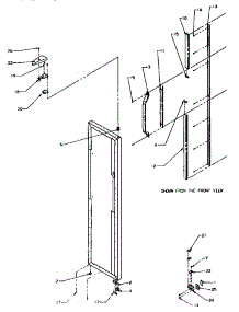 04 - Fz Door Hinge And Trim parts for Amana Refrigerator SS21SL / P1193801W L from AppliancePartsPros.com