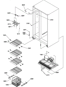07 - Fz Shelves And Light parts for Amana Refrigerator SS21SL / P1193802W L from AppliancePartsPros.com