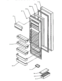 08 - Ref Door parts for Amana Refrigerator SS21SW / P1193801W W from AppliancePartsPros.com