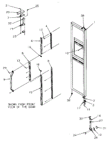 08 - Fz Door Hinge & Trim parts for Amana Refrigerator SSD21SL / P1193901W L from AppliancePartsPros.com