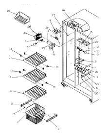 09 - Fz Shelving & Ref Light parts for Amana Refrigerator SSD21SW / P1193901W W from AppliancePartsPros.com