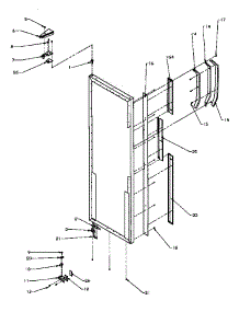 13 - Ref Door Hinge And Door Parts parts for Amana Refrigerator SSD22NW / P1181302W W from AppliancePartsPros.com