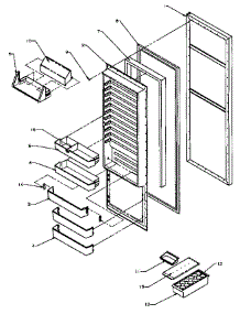 13 - Ref Door parts for Amana Refrigerator SSD25N5L / P1178903W L from AppliancePartsPros.com