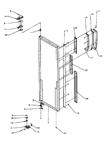 14 - Ref Door Hinge And Trim Parts parts for Amana Refrigerator SSD25N5L / P1178903W L from AppliancePartsPros.com