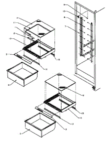 15 - Ref Shelving And Drawers parts for Amana Refrigerator SSD25N5L / P1178903W L from AppliancePartsPros.com