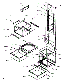 15 - Shelving & Drawers (Ref) parts for Amana Refrigerator SSD522NBL / P1181001W L from AppliancePartsPros.com