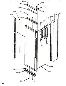 10 - Handle & Trim Ref Door parts for Amana Refrigerator SSD522NBW / P1181001W W from AppliancePartsPros.com