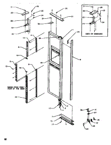 05 - Door / Hinge / Trim Fz parts for Amana Refrigerator SSD522SBW / P1184701W W from AppliancePartsPros.com