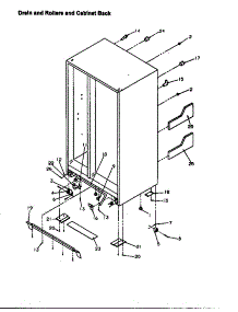 02 - Drain And Rollers And Cabinet Back parts for Amana Refrigerator SX22SW / P1190205W W from AppliancePartsPros.com