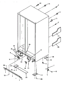 05 - Drain & Rollers & Cabinet Back parts for Amana Refrigerator SX22SW / P1190201W W from AppliancePartsPros.com