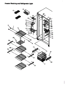 06 - Fz Shelving And Ref Light parts for Amana Refrigerator SX25SE / P1190206W E from AppliancePartsPros.com