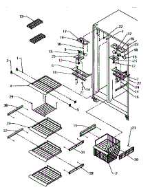 08 - Fz Shelving & Ref Light parts for Amana Refrigerator SX25SL / P1190203W L from AppliancePartsPros.com