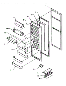 10 - Ref Door parts for Amana Refrigerator SX25SW / P1190203W W from AppliancePartsPros.com