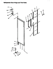 09 - Ref Door Hinge And Trim Parts parts for Amana Refrigerator SX25SW / P1190206W W from AppliancePartsPros.com