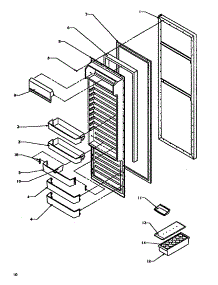 13 - Ref Door parts for Amana Refrigerator SXD19NW / P1168802W W from AppliancePartsPros.com