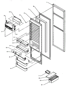 12 - Ref Door parts for Amana Refrigerator SXD22Q2E / P1181308W E from AppliancePartsPros.com