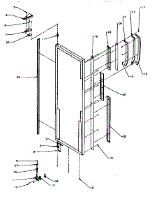 13 - Ref Door Hinge And Trim Parts parts for Amana Refrigerator SXD22Q2W / P1181308W W from AppliancePartsPros.com