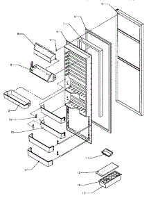 14 - Ref Door parts for Amana Refrigerator SXD22S2L / P1190404W L from AppliancePartsPros.com