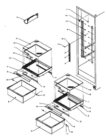 14 - Ref Shelving And Drawers parts for Amana Refrigerator SXD25AW / P1162436W W from AppliancePartsPros.com