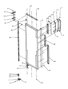 13 - Ref Door Hinge And Trim Parts parts for Amana Refrigerator SXD25NL / P1162419W L from AppliancePartsPros.com
